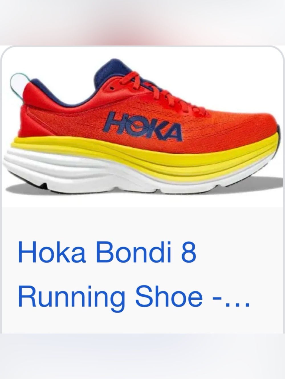 Hoka Bondi 8 Running Shoe - Red Alert Flame